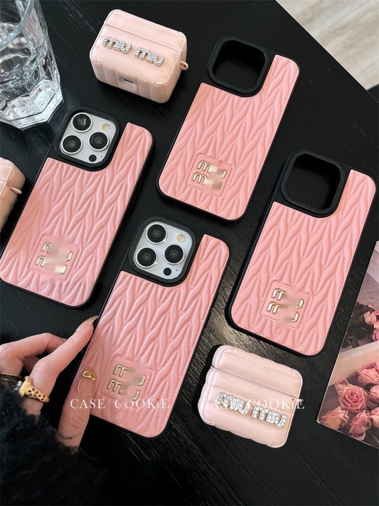 Trendy simple leather iPhone case