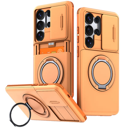 Starry Sky Sliding Window Card Holder Samsung Phone Case