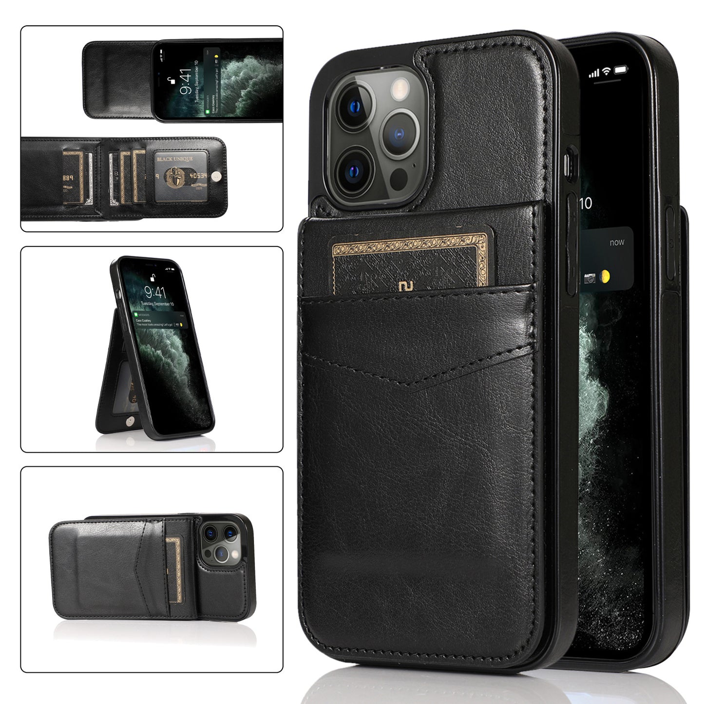 Flip-top solid color SIM card slot leather case for Apple iPhone