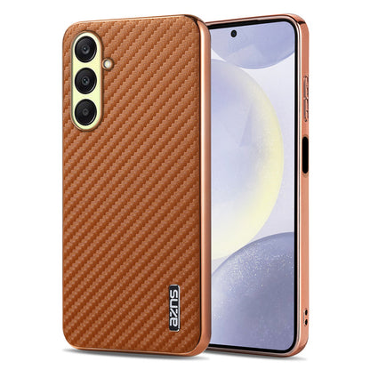 Electroplated carbon fiber textured Samsung phone case