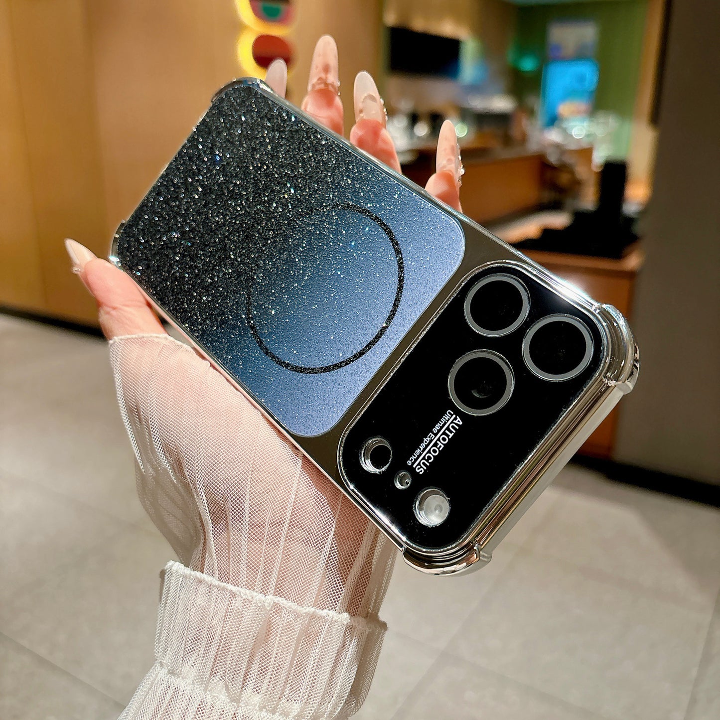 Gradient Galaxy Glitter Magnetic Apple Phone Case