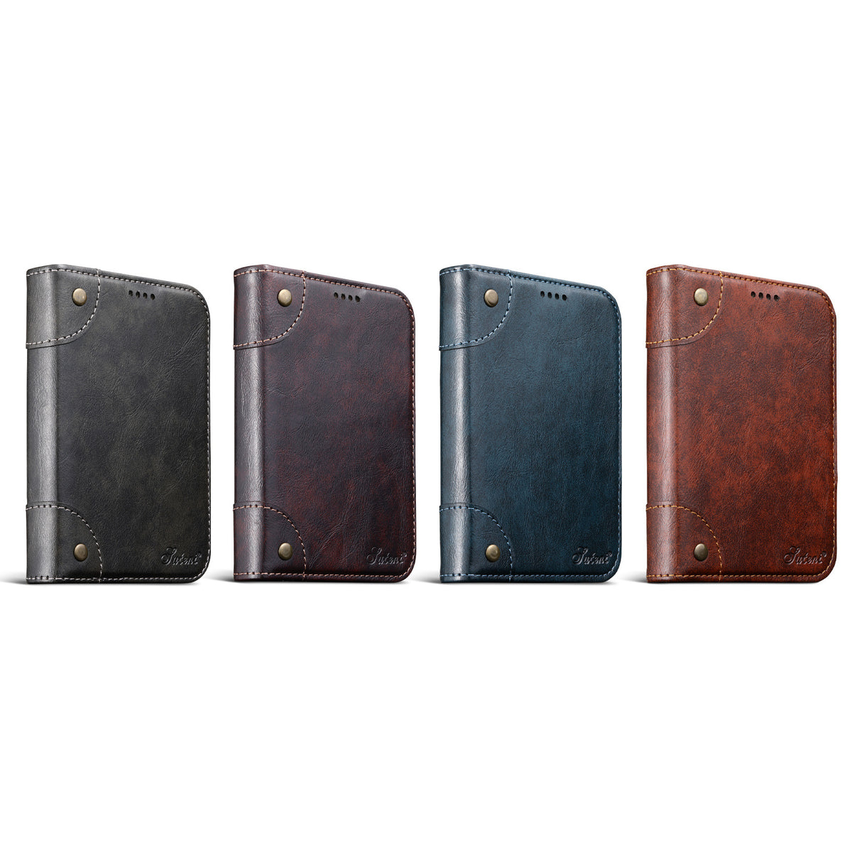 Folio-style card-holder leather case for iPhone Duo