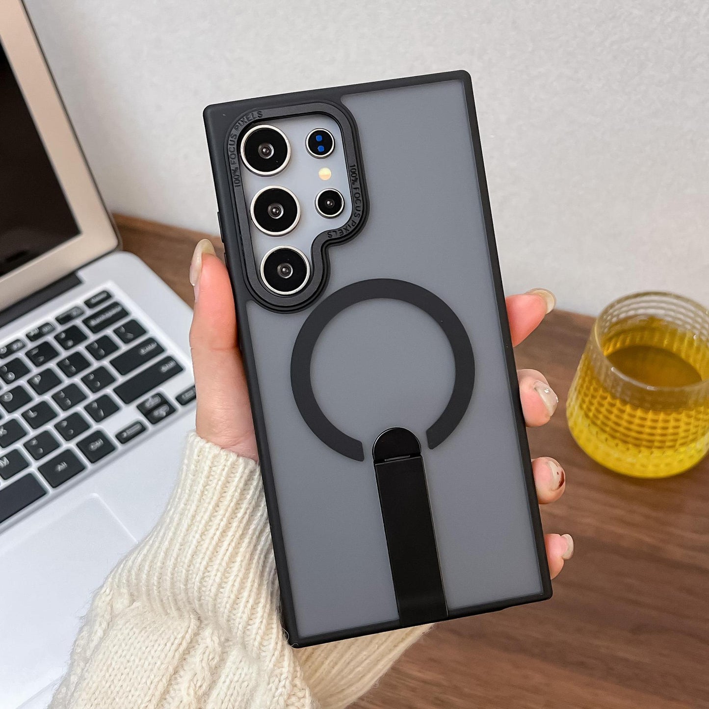 Matte Skin Feeling Magnetic Bracket Samsung Phone Case