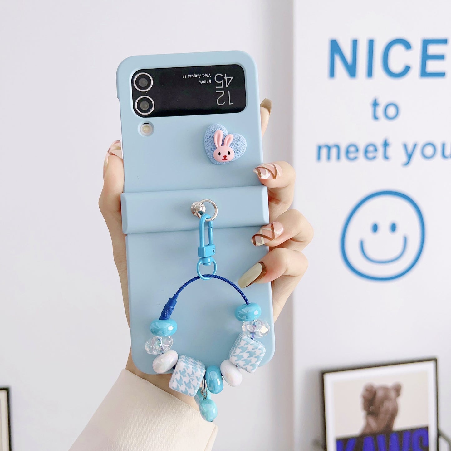 Cute Bunny Charm Hard Case for Samsung Z Flip
