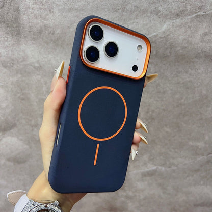 Elephant leather texture anti-drop magnetic Apple phone case