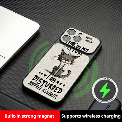 Cold-faced cat sticker magnetic Apple phone case