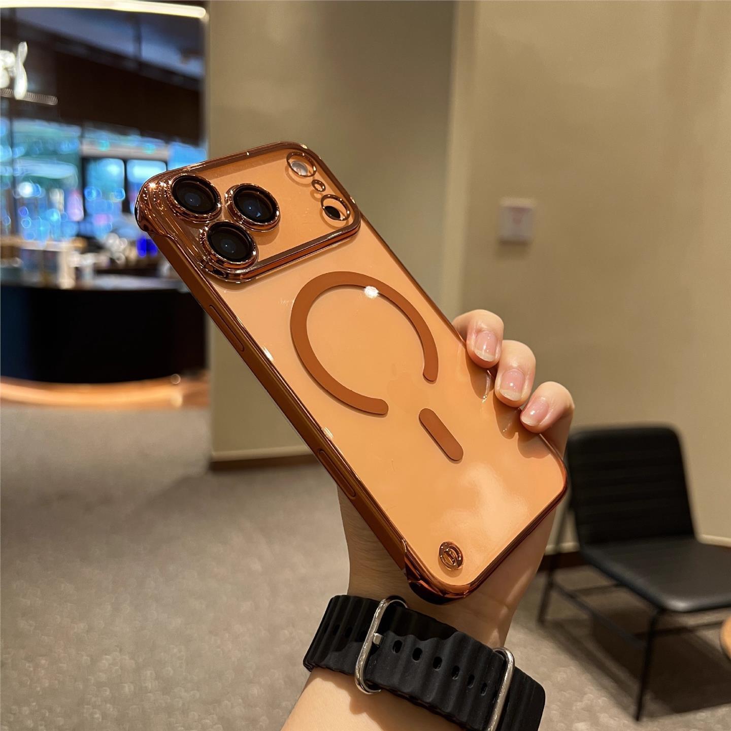 Electroplating borderless magnetic iPhone case