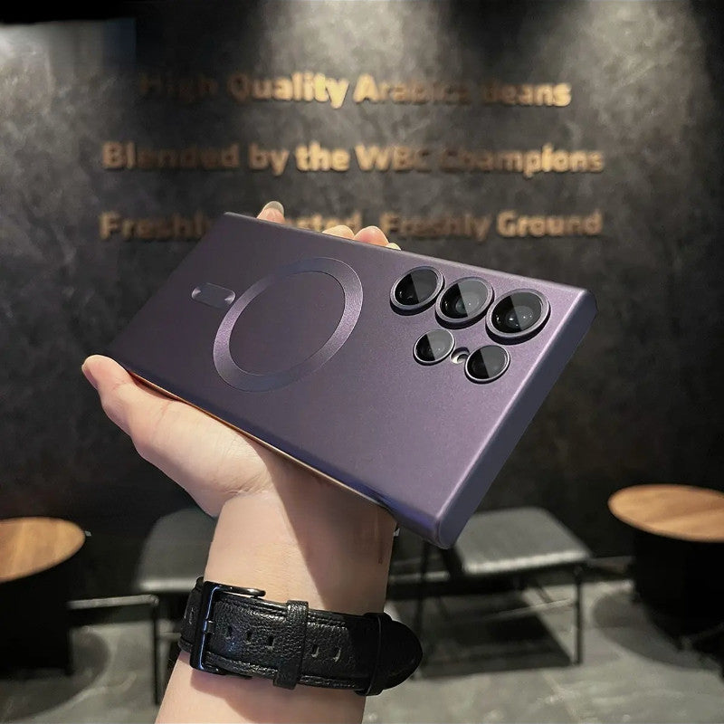 Metallic frosted magnetic frameless Samsung phone case