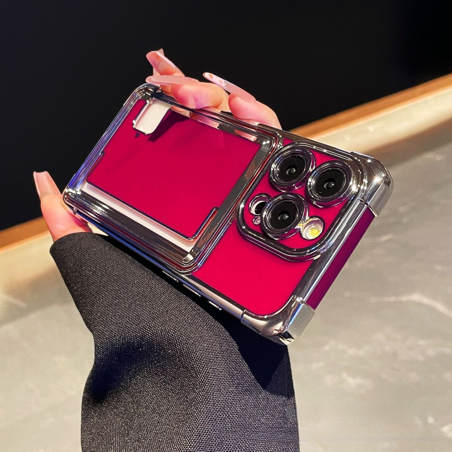 Electroplating creative card holder Apple phone case