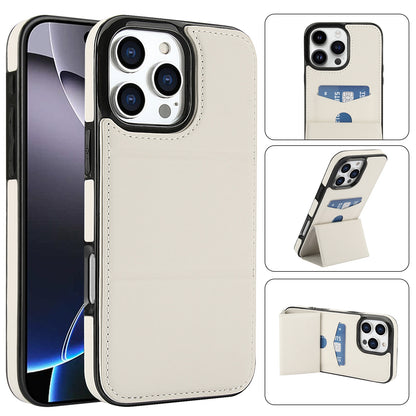 Tri-fold stand with card slot leather Apple phone case