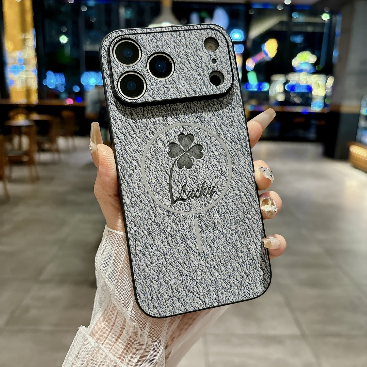 Lambskin magnetic Apple phone case