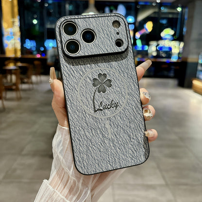 Lambskin magnetic Apple phone case