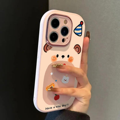 Cute bear Apple phone case