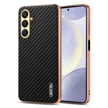 Electroplated carbon fiber textured Samsung phone case