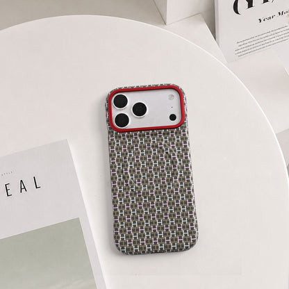 Simple solid color leather magnetic frameless Apple phone case