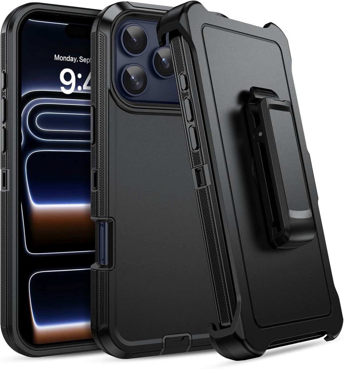 Solid-color rugged protective case with belt clip for iPhone