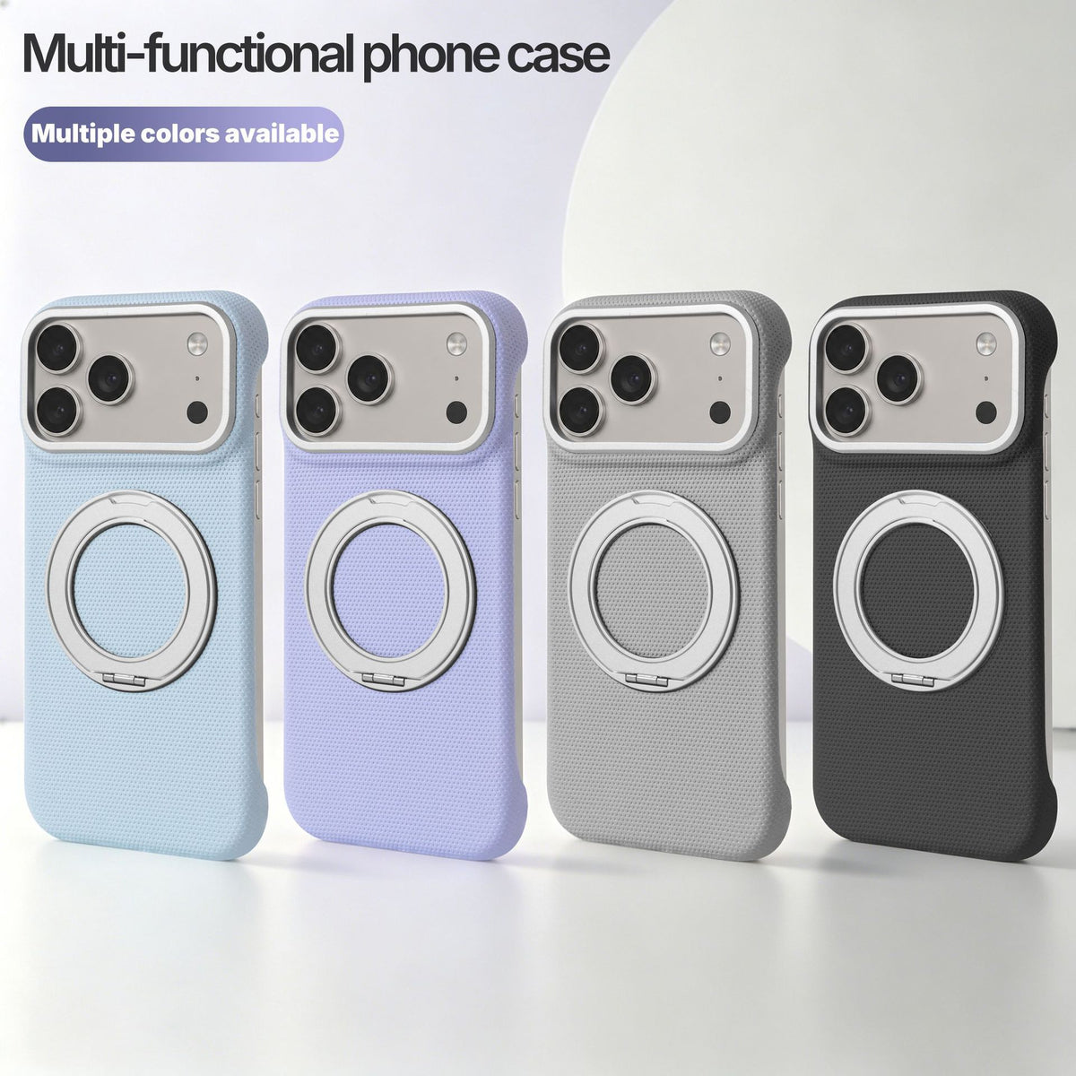 Frameless faux leather rotating stand magnetic Apple phone case