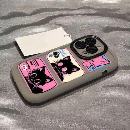 Pink cat-shaped anti-drop Apple phone case