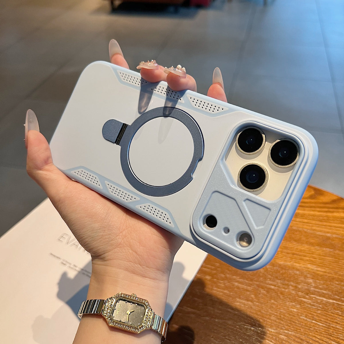 Matte Magnetic Mecha-Style Phone Case for iPhone
