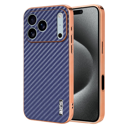 Electroplated shockproof carbon fiber textured Apple phone case