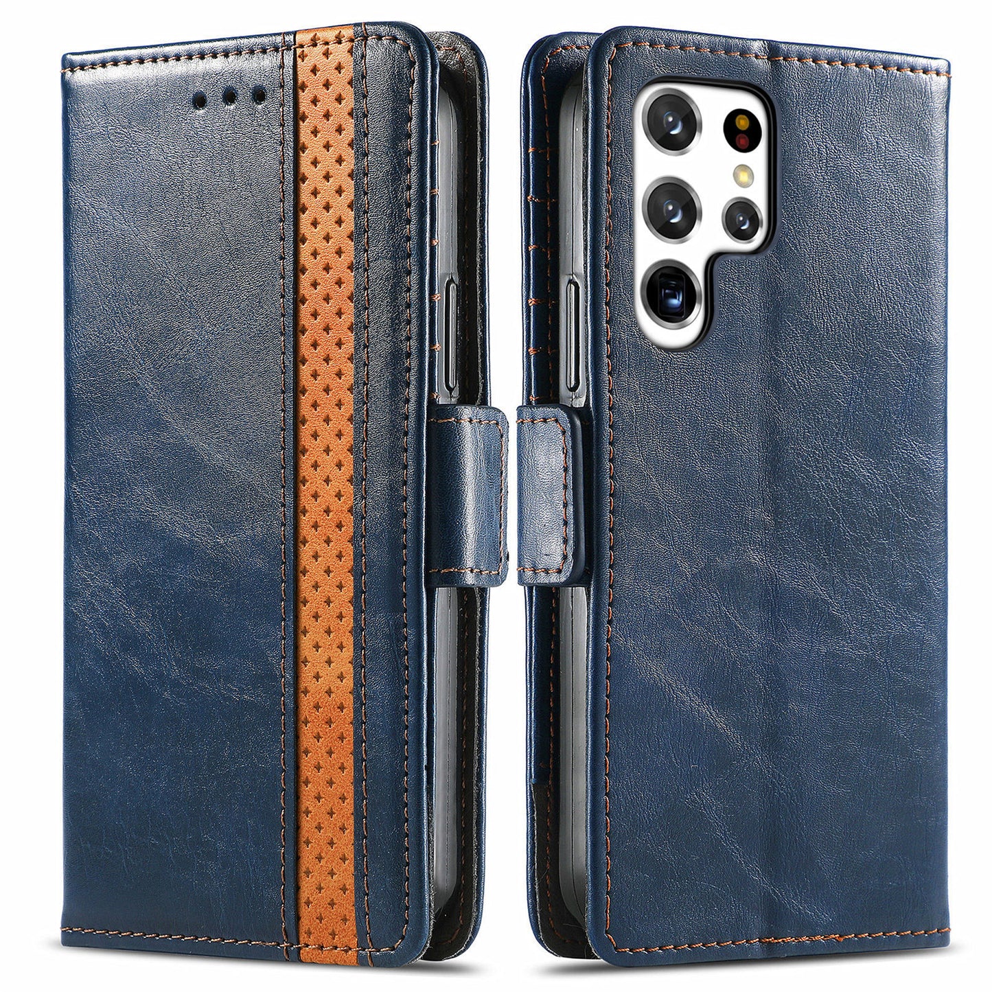 Leather anti-theft brush magnetic flip Samsung protective case