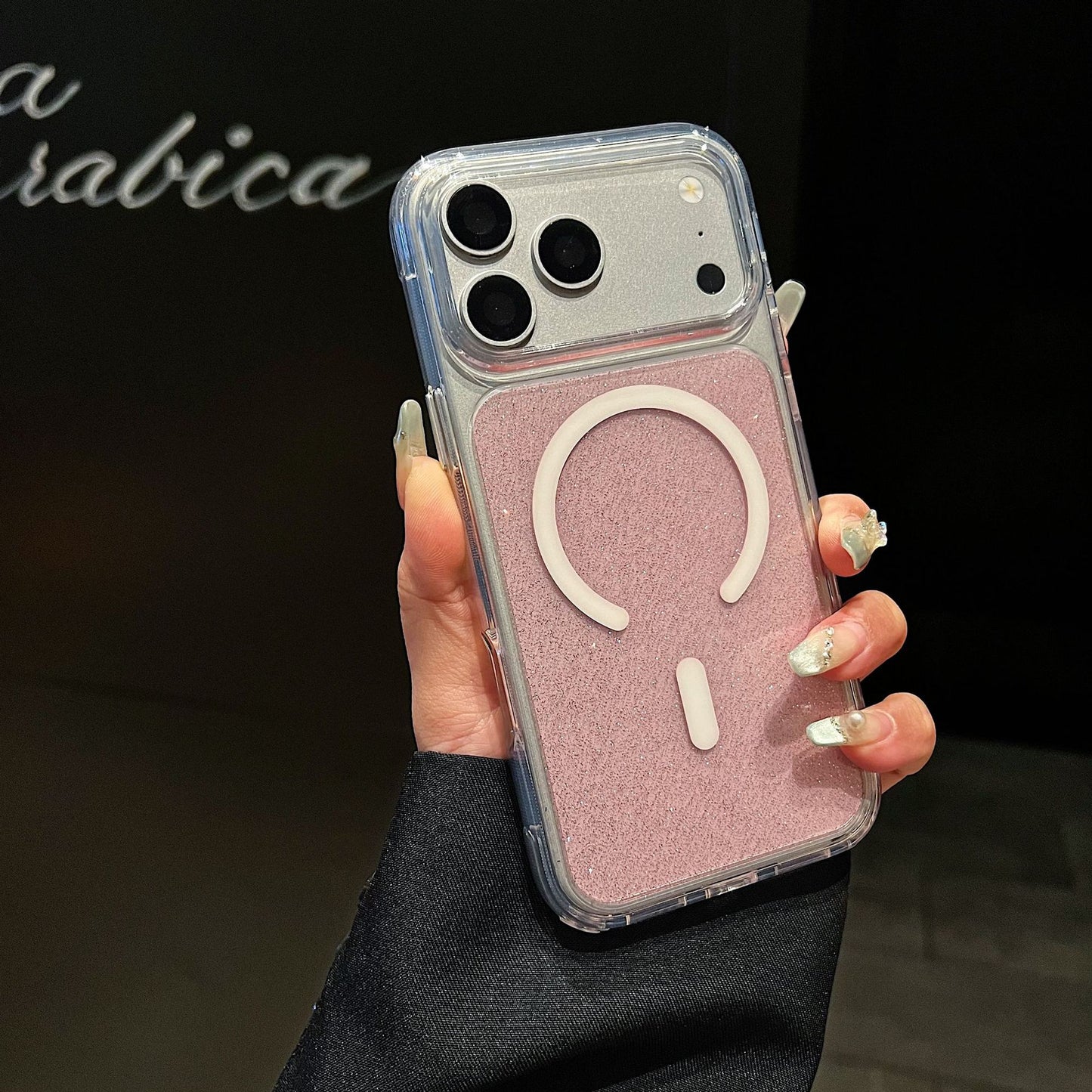 Crystal Glitter Magnetic Apple Phone Case