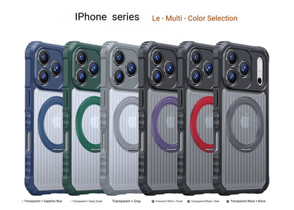 Mecha-style rotating magnetic Apple phone case