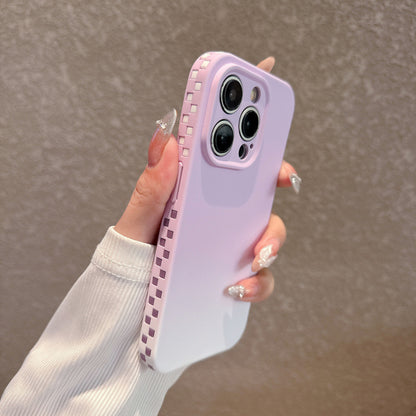 Skin-textured square gradient color Apple phone case