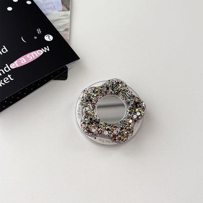 Glittery Creative Flower Mirror Airbag Magnetic Phone Holder