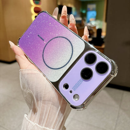 Gradient Galaxy Glitter Magnetic Apple Phone Case