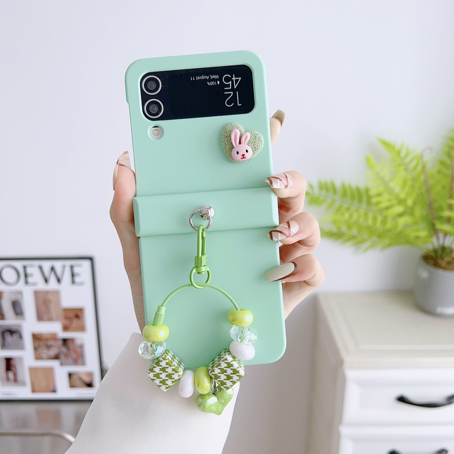 Cute Bunny Charm Hard Case for Samsung Z Flip