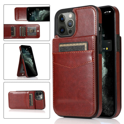 Flip-top solid color SIM card slot leather case for Apple iPhone