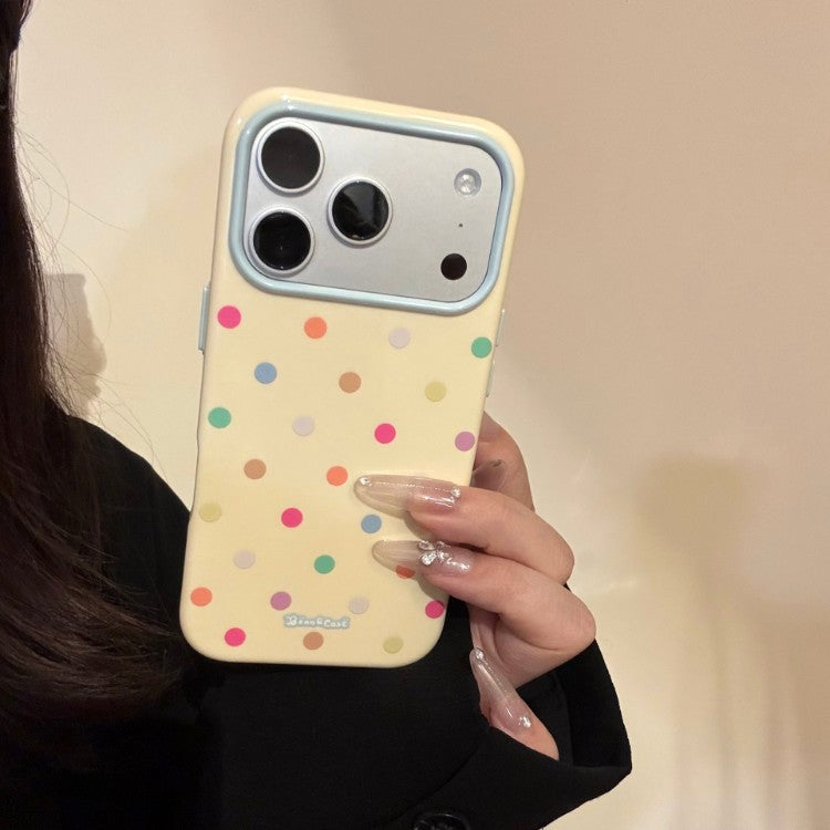 Color-blocked polka dot anti-drop iPhone case