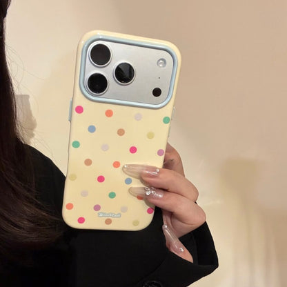 Color-blocked polka dot anti-drop iPhone case