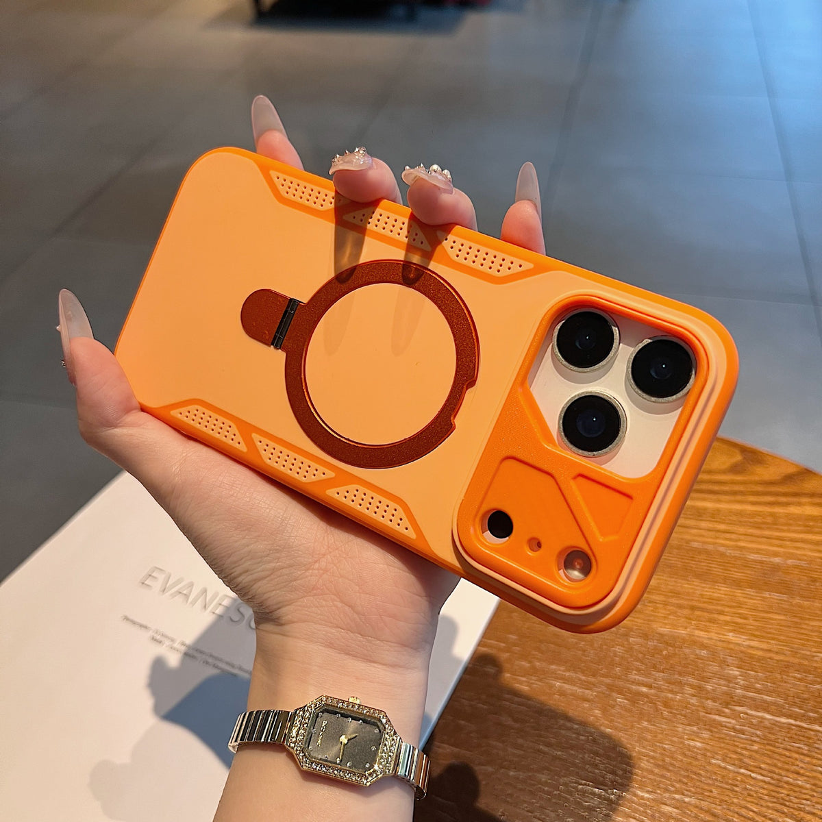 Matte Magnetic Mecha-Style Phone Case for iPhone