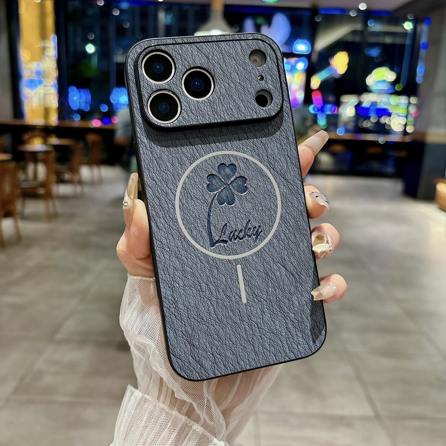 Lambskin magnetic Apple phone case