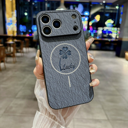 Lambskin magnetic Apple phone case