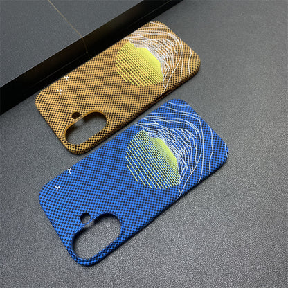 Sea Moon Carbon Fiber Pattern Apple Phone Case