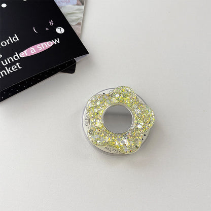 Glittery Creative Flower Mirror Airbag Magnetic Phone Holder