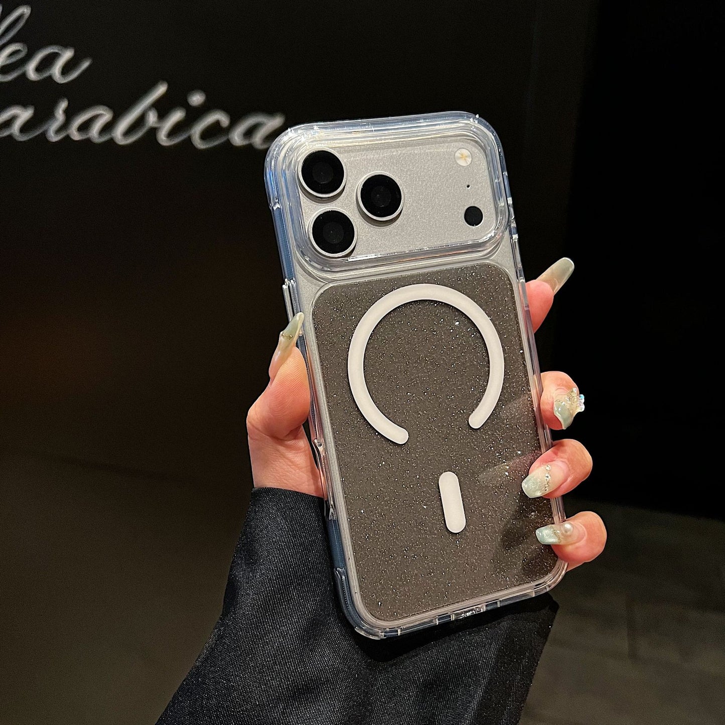 Crystal Glitter Magnetic Apple Phone Case