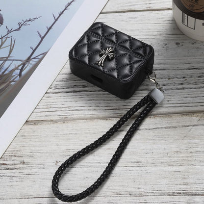 Trendy brand diamond-patterned lambskin AirPodsPro Bluetooth headset case