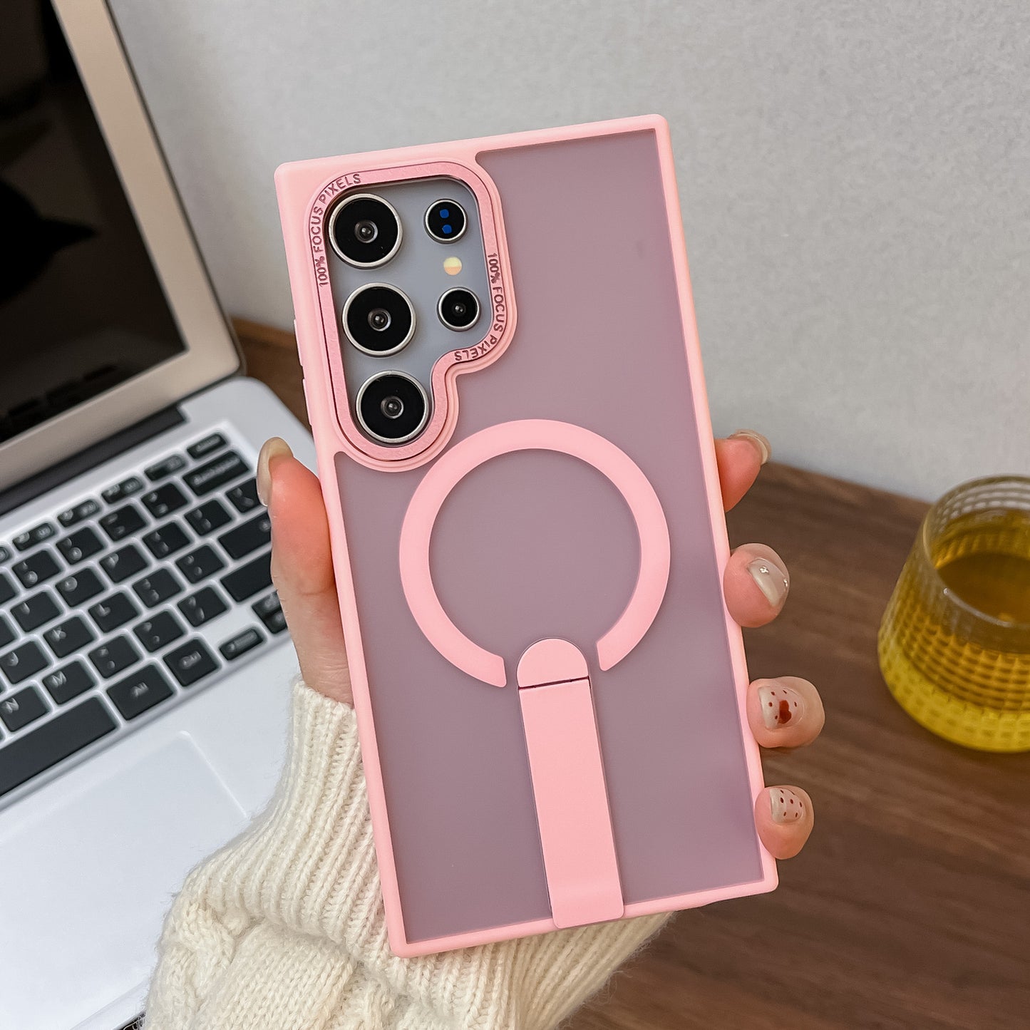 Matte Skin Feeling Magnetic Bracket Samsung Phone Case