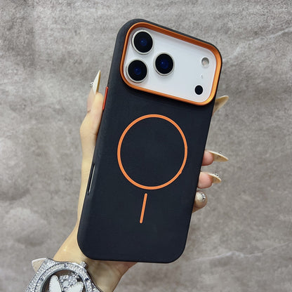 Elephant leather texture anti-drop magnetic Apple phone case