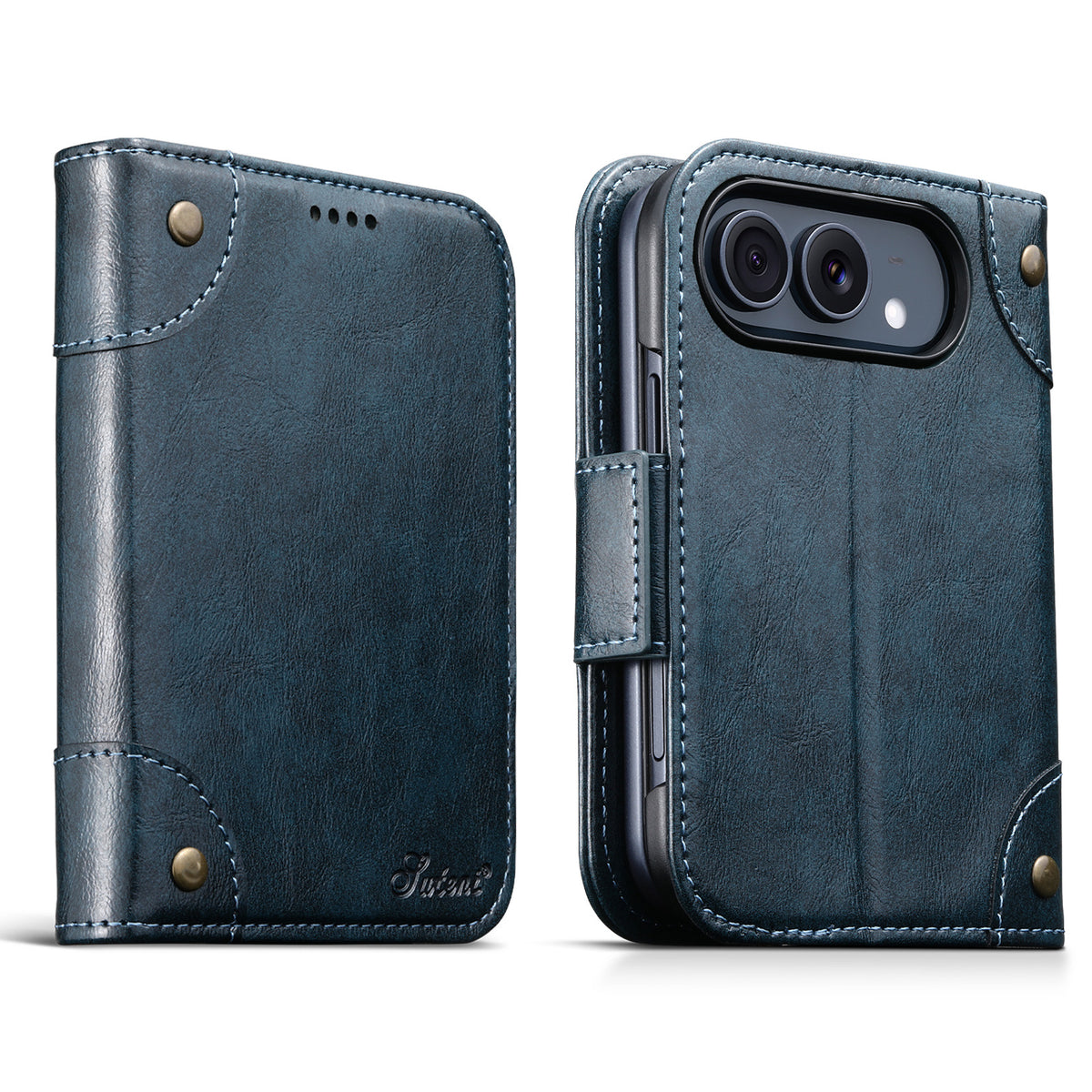 Folio-style card-holder leather case for iPhone Duo