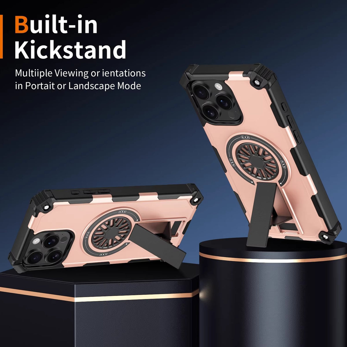 Decompression Gyro Folding Stand Magnetic Apple Phone Case