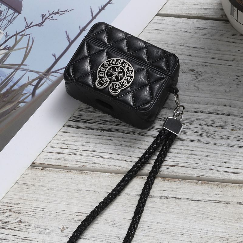 Trendy brand diamond-patterned lambskin AirPodsPro Bluetooth headset case