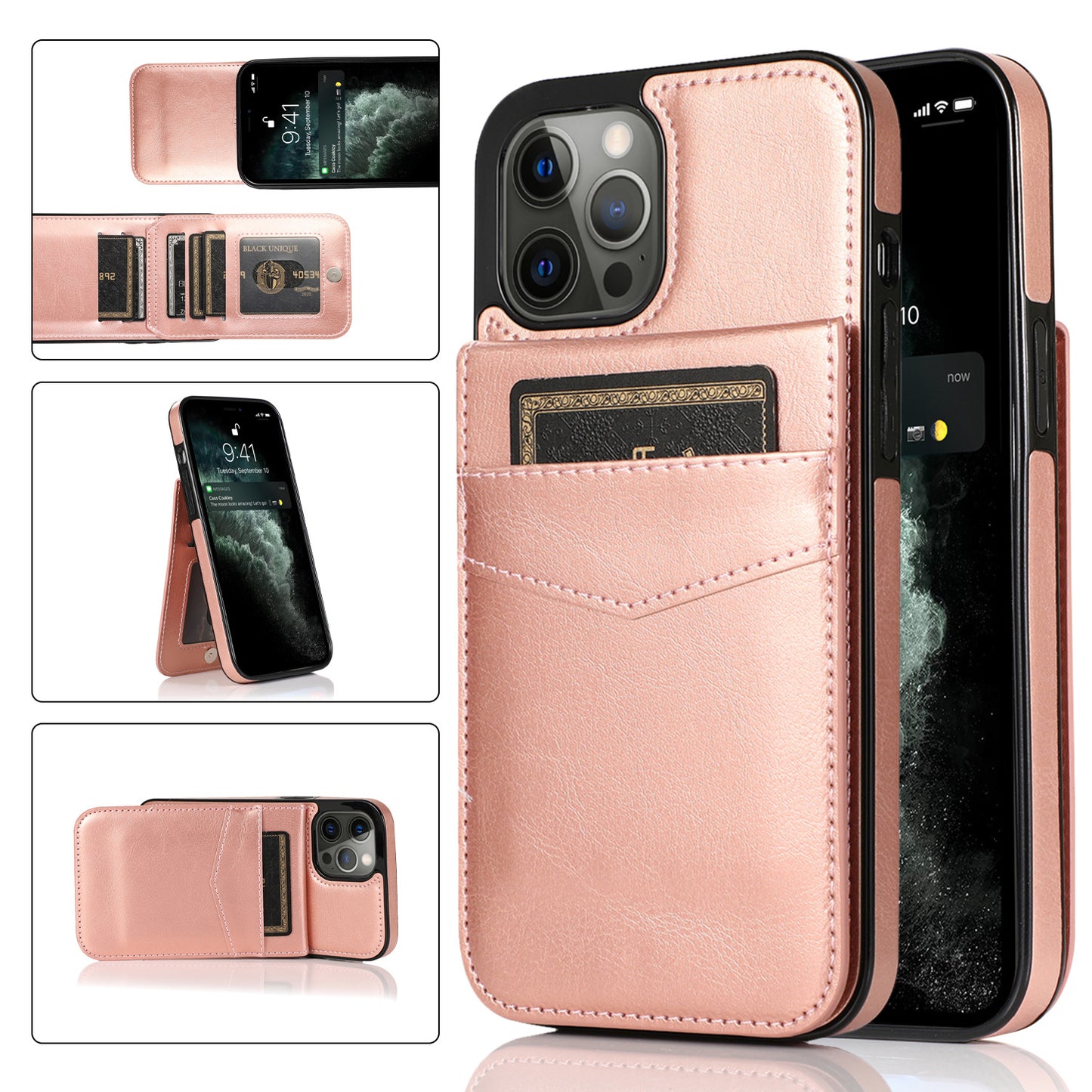 Flip-top solid color SIM card slot leather case for Apple iPhone