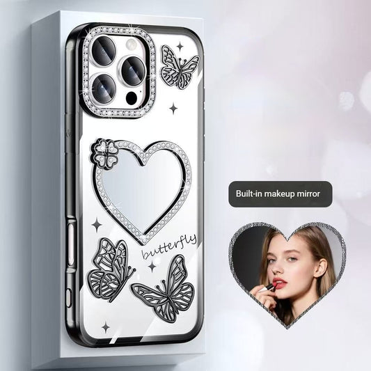 Electroplated butterfly mirror Apple phone case