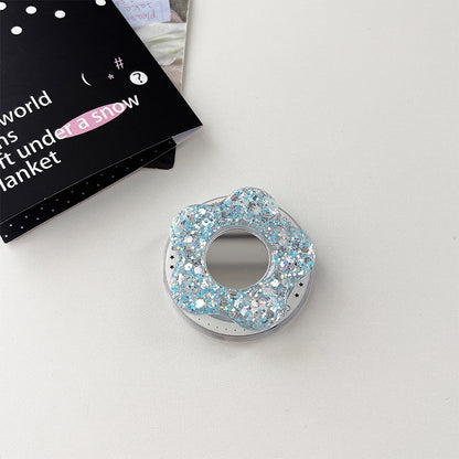 Glittery Creative Flower Mirror Airbag Magnetic Phone Holder