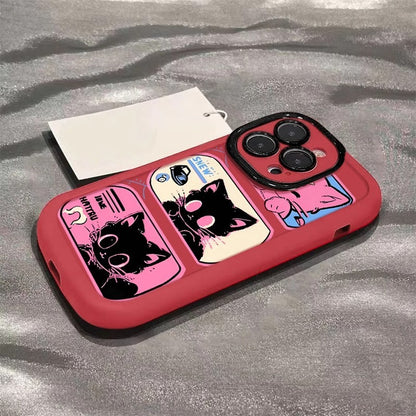 Pink cat-shaped anti-drop Apple phone case